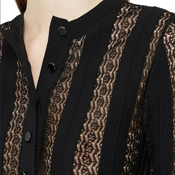 REISS
LANA GRANDAD COLLAR POINTELLE POLO - Picture 4 of 5